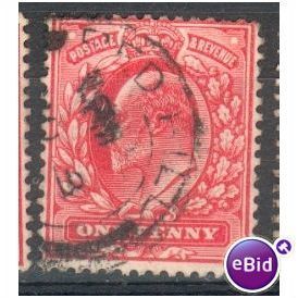 GB stamps 1902-10 KEV11 - 1d SG219 Redhill 1