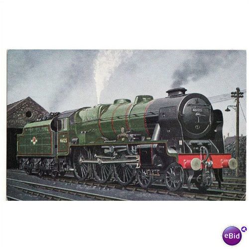 Railway Postcard LMS Royal Scot 46125 3rd Carabinier BR 4-6-0 Loco Vic Welch