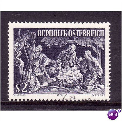 AUSTRIA 1970 2s BLUE CHRISTMAS SG 1599 FINE USED