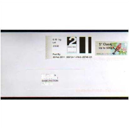 2011 2ND 'POST & GO (HARLOW)' +1ST BIRD (FONT ERROR) ON COVER (EBID9115)