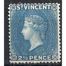 St Vincent 1897 SG61 2 1/2d Blue Mounted Mint .. .