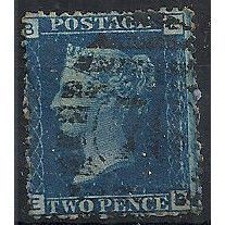 1858 SG47 2d Blue Plate 13 Good/Fine Used On Piece Check Letters "EB".