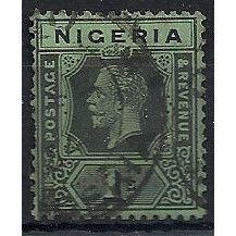 Nigeria 1918 SG8c 1/- Black & Blue-Green / Blue-Green Back Good/Fine Used .. ..
