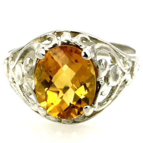 Citrine, 925 Sterling Silver Ring, SR004