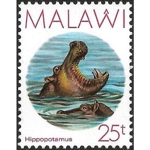 Malawi QEII 1987 Hippopotamus 25t Water Unmounted Mint NHM SG 772 Sc 503 stamp