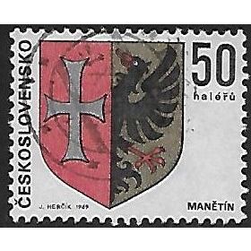 Mi 1909: 50 h. multicoloured City Arms: Manětin.