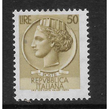 ITALY 1968 COIN OF SYRACUSE 50L OLIVE SG 1211 M MINT #