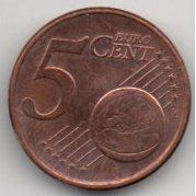 Coins. Eire 2002 5 euro cents Value