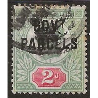 1891 O70 2d Grey-Green & Carmine Government Parcels Official Good+ Used