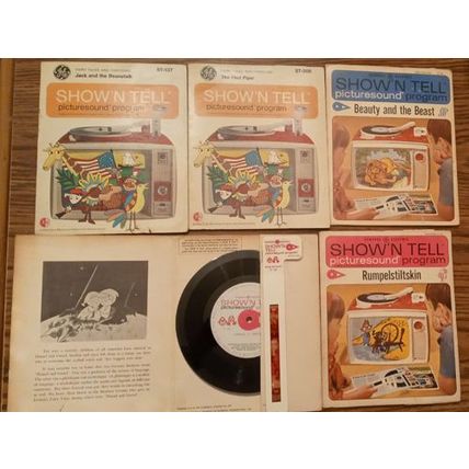 LOT of 9: Show N Tell Fairy Tales and Cartoons Records and Film Strips FREE Ship