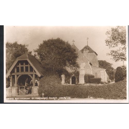 Vintage GB postcard - Rottingdean St. Margaret's Church, Brighton, Sussex