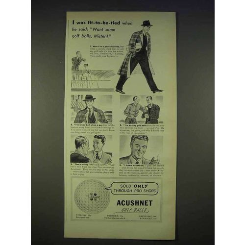 1940 Acushnet Titleist Golf Ball Ad - Fit-to-Be-Tied