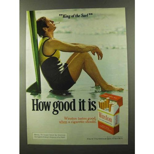 1973 Winston Cigarettes Ad - King of Surf