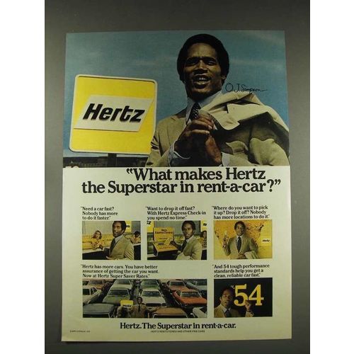 1976 Hertz Rent-A-Car Ad - O.J. Simpson - Superstar