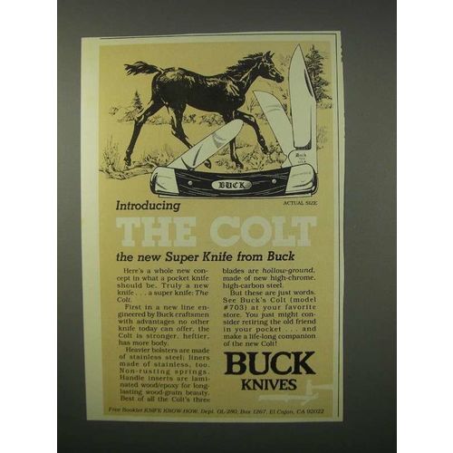 1980 Buck Knives Colt #703 Knife Ad!