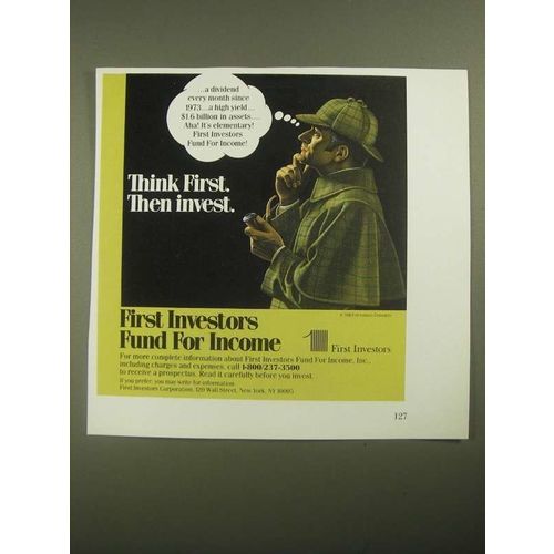 1987 First Investors Fund for Income Ad - Think First