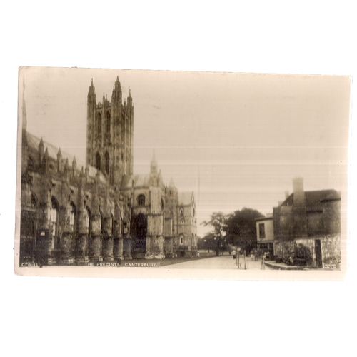 THE PRECINCTS, CANTERBURY, KENT vintage used postcard 1958 postmark =