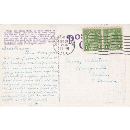 Race Course Daytona Beach Florida United Sates Postcard Used VGC