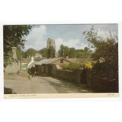 Village View showing the Church Georgeham Postcard Devon