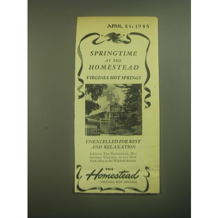 1945 The Homestead Resort Ad - Springtime at the Homestead