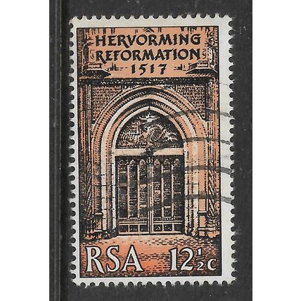 SOUTH AFRICA 1967 WITTENBERG CHURCH DOOR 12 1/2c BLACK ORANGE SG270 FINE USED