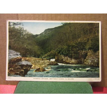 BETWS-Y-COED, WALES, MINERS BRIDGE used postcard by Raphael Tuck 1951 pm =