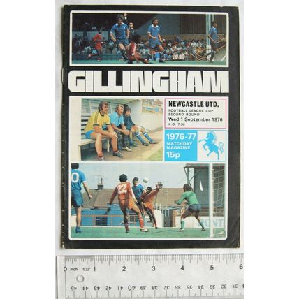 1976 programme Gillingham v. Newcastle United League Cup