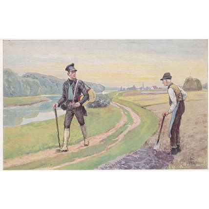 German Guitar Player Antique Germany Musician Postcard