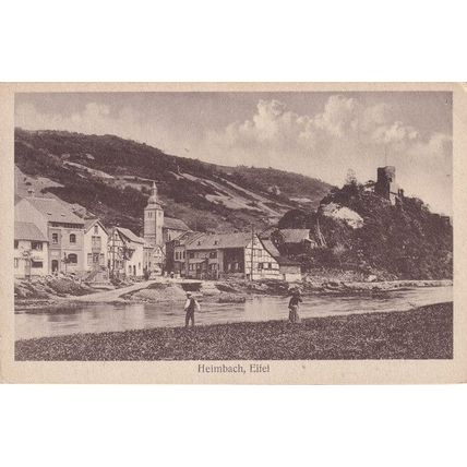 Fishing Fisherman at Heimbach Eifel German Old Postcard
