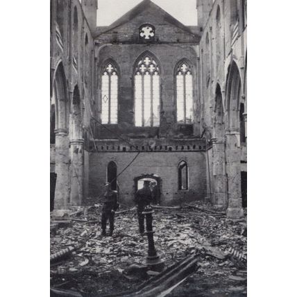 Christchurch Bombed Ruins After WW2 Military Air Raid Disaster Coventry Postcard
