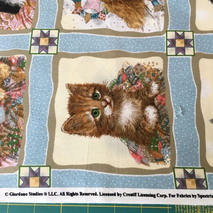 Fabric Kitten Puppy Pictures Cotton 1 Yard #37