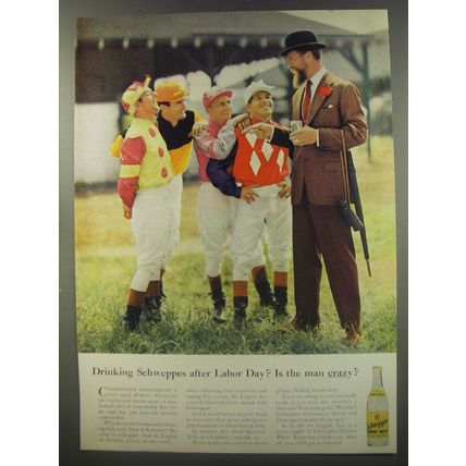 1956 Schweppes Tonic Water Ad - Drinking Schweppes after Labor Day?