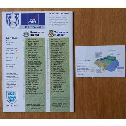 1999 FA Cup Semi Final Programme & Ticket – Newcastle Utd v Tottenham / Spurs