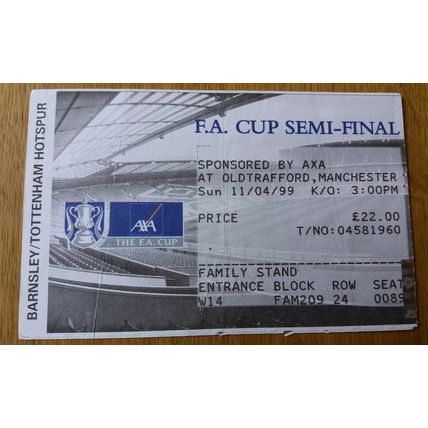 1999 FA Cup Semi Final Programme & Ticket – Newcastle Utd v Tottenham / Spurs
