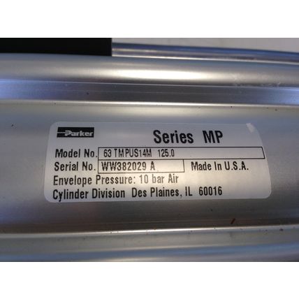 NEW PARKER P5E-J063NHN0125 PNEUMATIC SLIDE CYLINDER, 63 TMPUS14M 125.0,FL