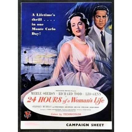 24 HOURS OF A WOMAN’S LIFE 1952 Merle Oberon, Richard Todd UK CAMPAIGN BOOK