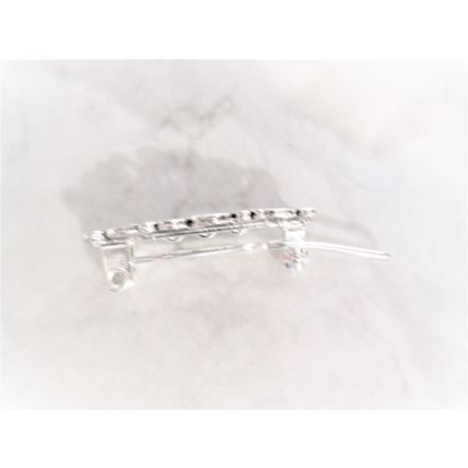 Small tiny silver metal filigree hair pin alligator clip barrette for fine thin