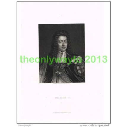 WILLIAM III, KING OF ENGLAND, Book Illustration, c1890