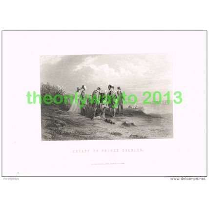ESCAPE OF (BONNIE) PRINCE CHARLES, SCOTLAND, Book Illustration, c1890
