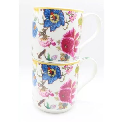 Anthina Mugs Fine China Set of Two Ceramic 9 CM Microwave & Dishwasher Safe