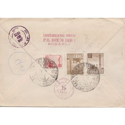 AIR MAIL etiquette on cover - Kester Solder - Romania - 1972