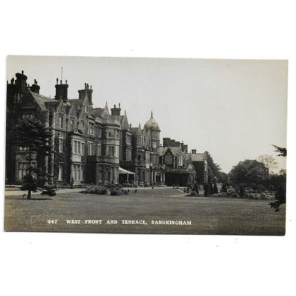 West Front And Terrace, Sandringham, Norfolk, RP Postcard.