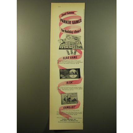 1961 Parker Brothers Board Games Advertisement - Flag Game, Risk, Camelot