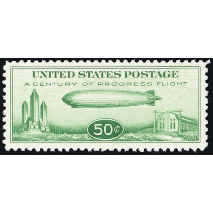 C18, Mint VF NH 50¢ Zeppelin Airmail Stamp - Stuart Katz