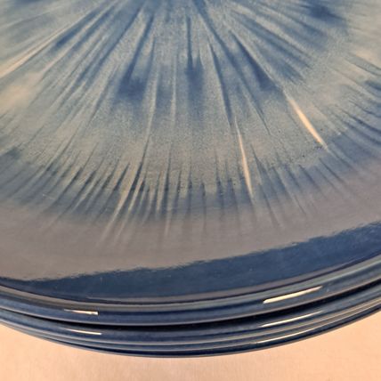 NEW Lot 4 Royal Norfolk BLUE BURST 7 1/2" Salad PLATES Spiral Tie Dye Serving