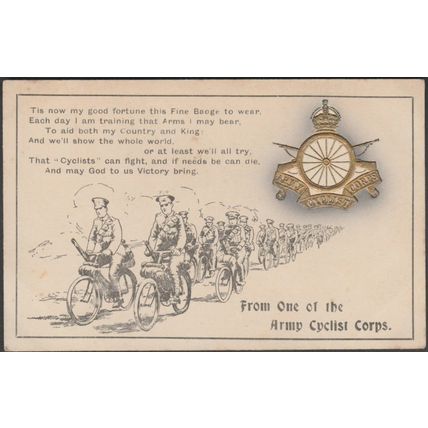 From One of the Army Cyclist Corps, c.1915 - Birn Brothers Postcard