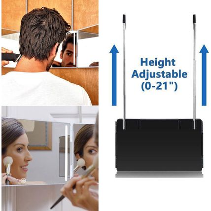 HIEEY 3 Way Mirror for Hair Cutting with LED,360 Trifold with Height Adjustable
