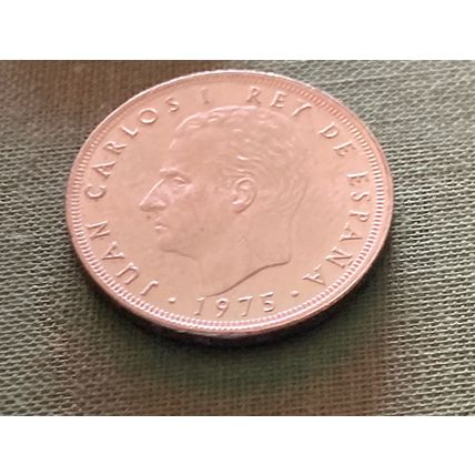 Umlaufmünze Spanien 25 Pesetas 1975 im Stern 80