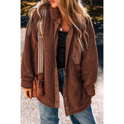 Red Clay Faux Shearling Teddy Bear Jacket