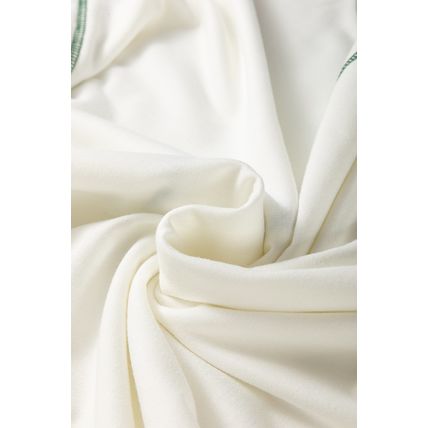 White Stripe Colorblock Sleeve Exposed Seam Fake-2-Piece Sweatshirt